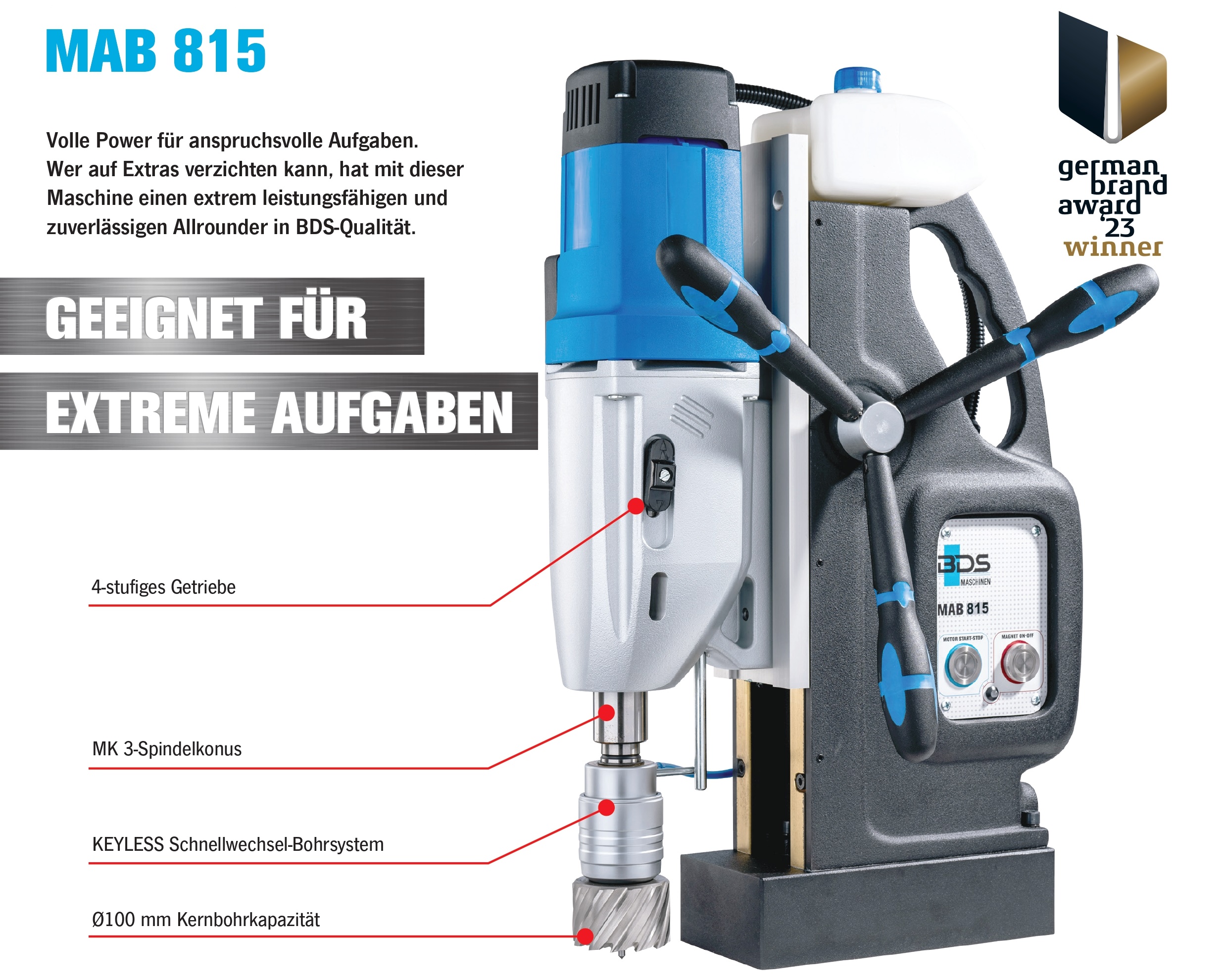 Neue Hochleistungs-Magnetkernbohrmaschine mit MK3